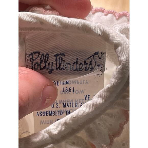 Vintage Polly Finders Little Girls Smocked Pink Dress. Pink Trim.Flowers.6months - Picture 3 of 5